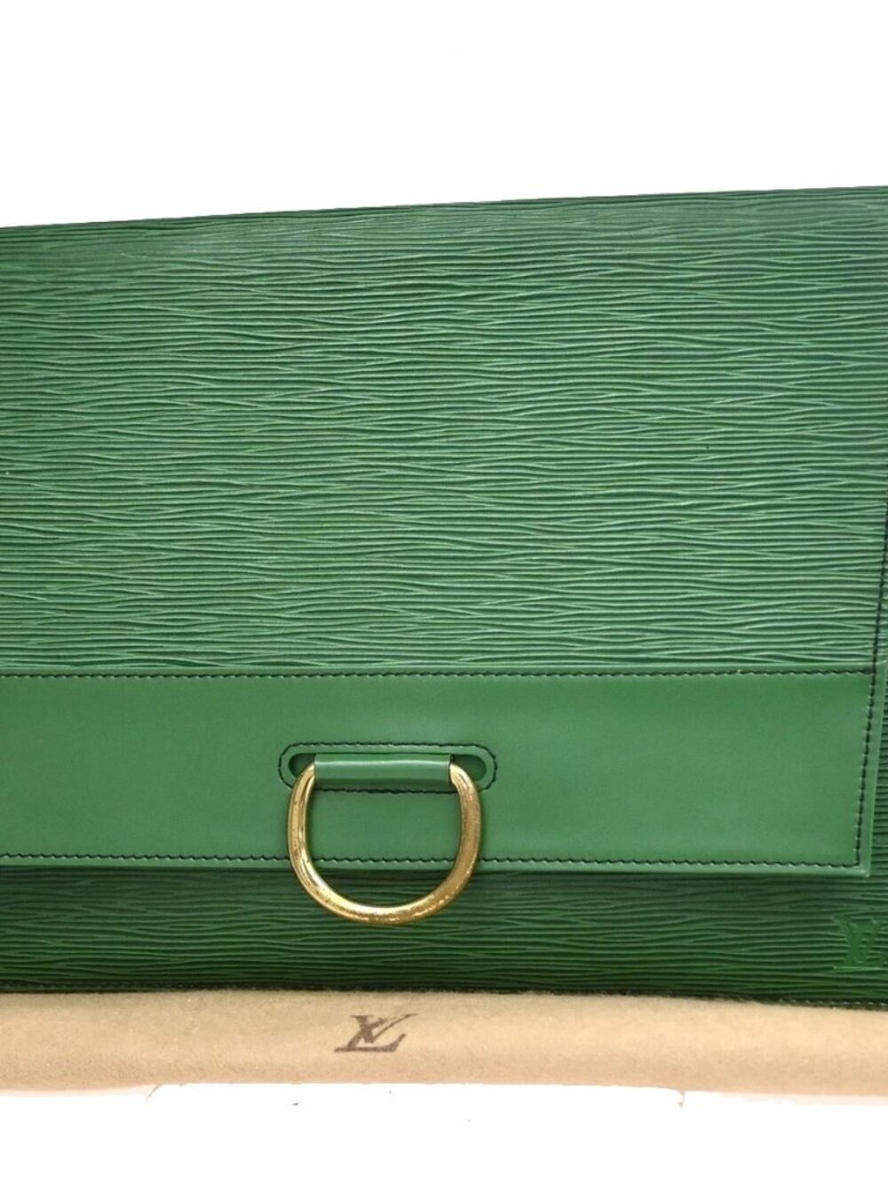 LOUIS VUITTON Logo Jena Clutch Bag Epi Leather Green GHW France M52724 67YJ529